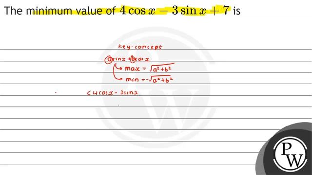 The minimum value of \( 4 \cos x-3 \sin x+7 \) is смотреть онлайн