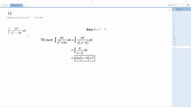 integrate ax/(x^2 - bx)dx смотреть онлайн