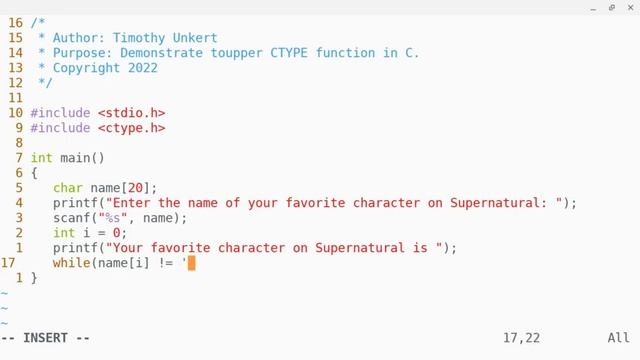 C Programming Tutorial - toupper CTYPE function смотреть онлайн