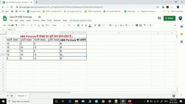 Use Of ABS Formula In Google Sheets Or EXCEL In Hindi смотреть онлайн