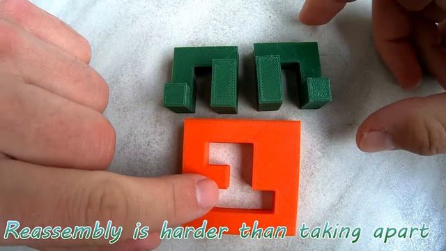 Bisect Cube puzzle by Osanori Yamamoto - 3D Printed смотреть онлайн