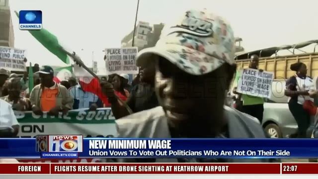 New Minimum Wage: Labour Unions Protest Non-Compliance 08/01/19 Pt.1 |News@10| смотреть онлайн