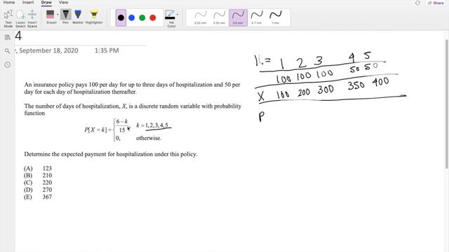 SOA Exam P Question 44 | Expectation of Discrete Variables смотреть онлайн