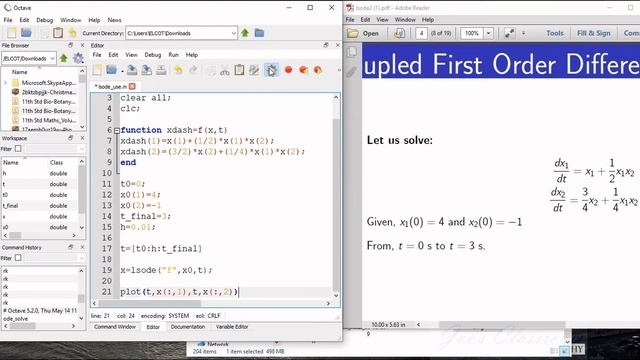 Solving Higher Order ODEs | GNU OCTAVE and MATLAB | lsode, ode45, ode23 and ode15s смотреть онлайн