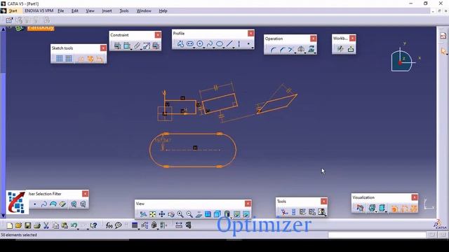 CATIA V5: Sketcher : Profile Toolbar смотреть онлайн