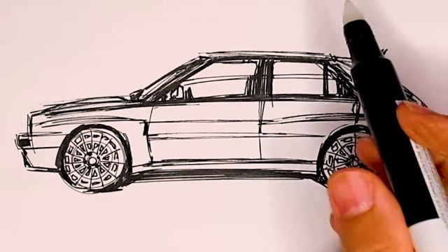 Lancia DELTA Sketch (HF Integrale Evo 2) - Side view **2min** смотреть онлайн