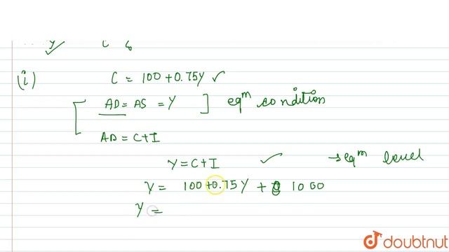 Given consumption function C= 100+ 0.75Y (where C= consumption expenditure and Y= national income) смотреть онлайн