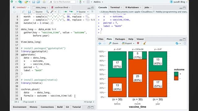 R demo | Cochran’s Q Test + Pairwise McNemar Tests (post-hoc) смотреть онлайн
