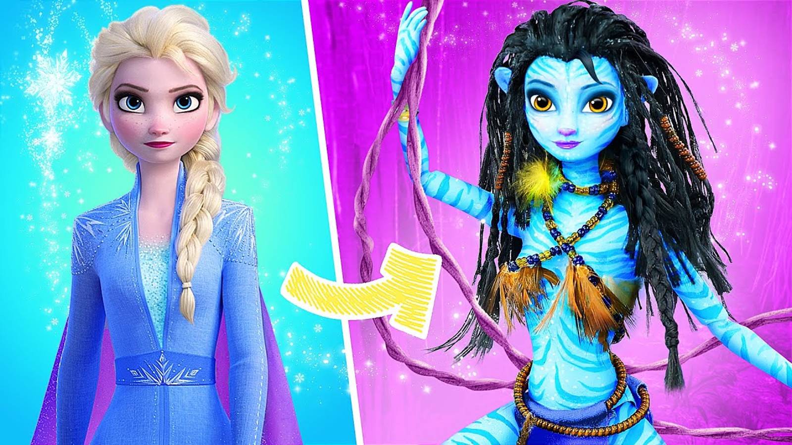 Эльза становится Аватаром - 31 идея для кукол смотреть онлайн