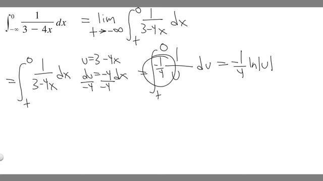 Determine whether integral is convergent or divergent.Integral from -infinity to 0 of (1/(3 - 4x))d смотреть онлайн