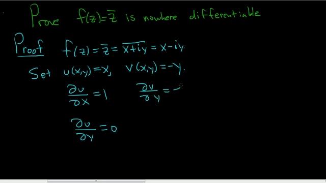 Cauchy-Riemann Equations: Proving a Function is Nowhere Differentiable 1 смотреть онлайн