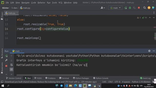 Python tkinter kutubxonasi | GUI ning asosiy sozlamalari смотреть онлайн
