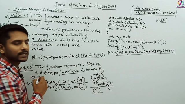 Dynamic Memory Allocation | Malloc() Function | Sizeof() | Data Structure смотреть онлайн