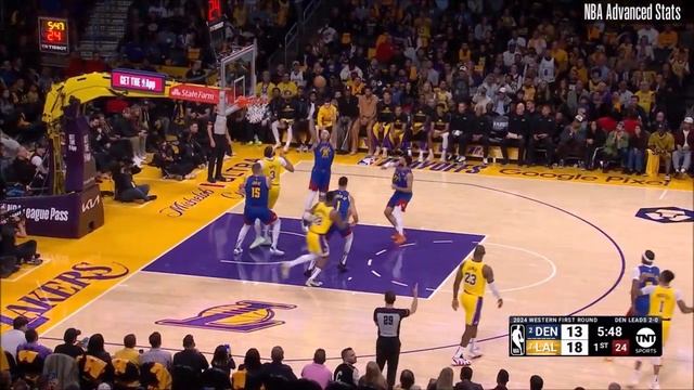 D'Angelo Russell 0 of 7 field goals vs Nuggets 2024 PO G3 смотреть онлайн