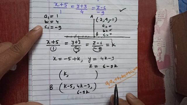 Find the distance of a point (2,4,–1) from the line (x+5)/1 = (y+3)/4 = (z-6)/-9 #boardexam2023 смотреть онлайн