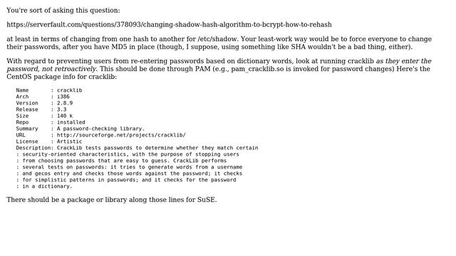 DevOps & SysAdmins: Change password hashing algorithm for SuSE users from blowfish to MD5 смотреть онлайн