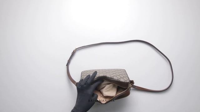 Gucci GG Supreme Horsebit 1955 Small Shoulder Bag Beige Ebony смотреть онлайн