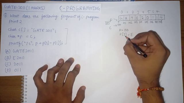 GATE 2011 CS/IT C PROGRAMMING | Fragment of C-PROGRAM print ? | char *p =c; | p+ p[3]-p[1] | Jatin смотреть онлайн