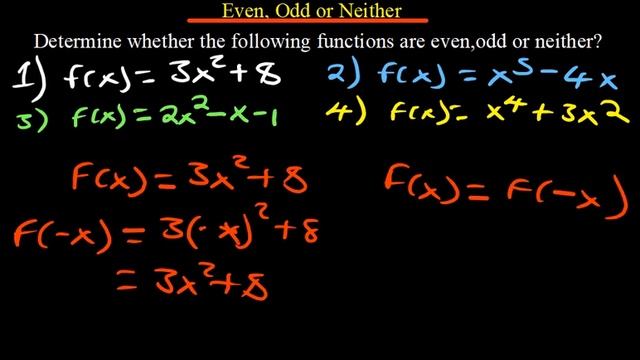 Even, odd or neither functions | Basics of Functions смотреть онлайн