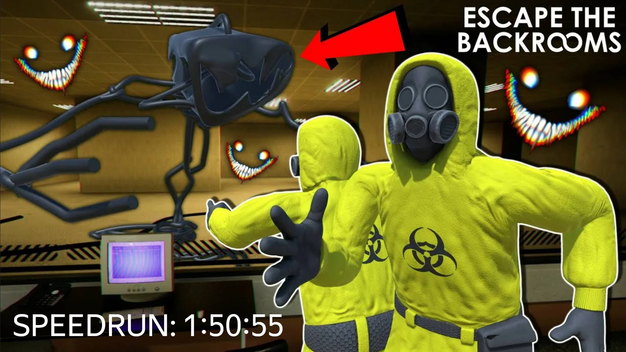 Escape the backrooms speedrun 1:50:55|Спидран в двоем смотреть онлайн
