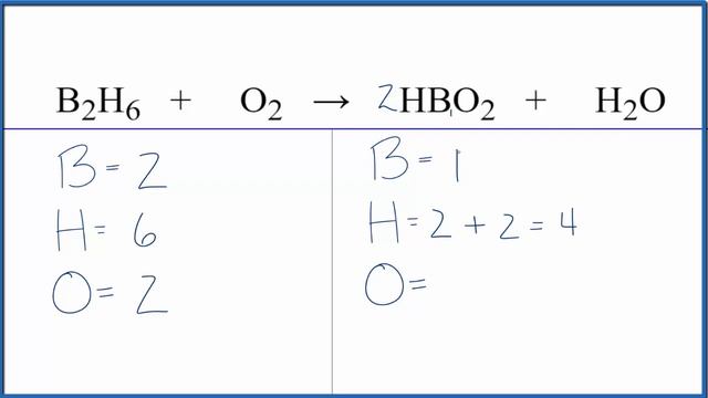 How to Balance B2H6 + O2 = HBO2 + H2O (Diborane + Oxygen gas) смотреть онлайн