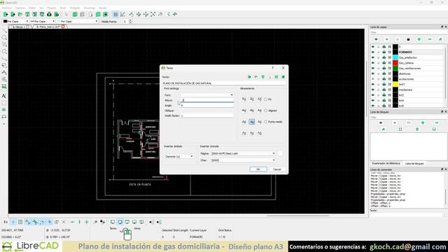 LibreCAD - Plano de instalación domiciliaria de gas, novena parte: diseño del plano A3 смотреть онлайн
