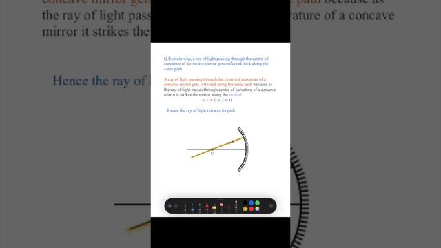 Ray passing through COC of concave mirror reflects back | Class 10 Science смотреть онлайн