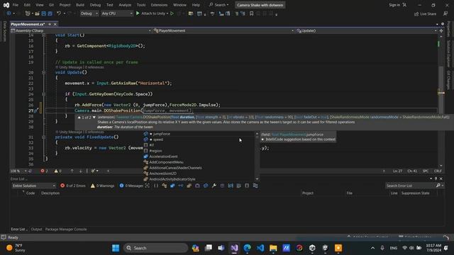 Camera Shake in unity just with code смотреть онлайн