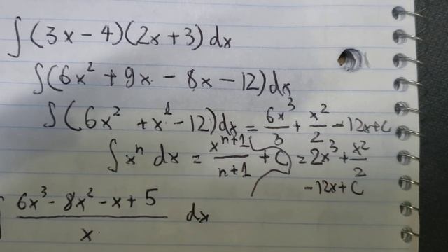Calculus Help - Basic Integral- (3x- 4)(2x+ 3) dx - ( (6x^3 - 8x^2 - x + 5)/ x ) dx - Integration смотреть онлайн