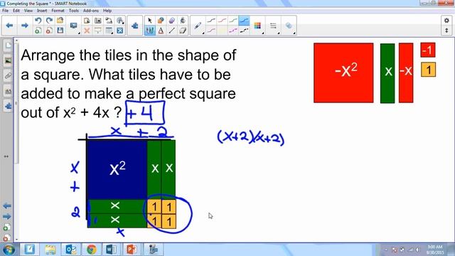 Use Algebra Tiles to Complete the Square смотреть онлайн
