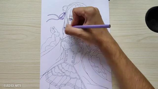 Drawing Emilia | Re:zero |speed drawing emilia | how to draw emilia смотреть онлайн
