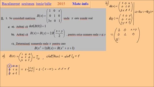 Bacalaureat 2015, Matematica M1, Subiect Rezolvat