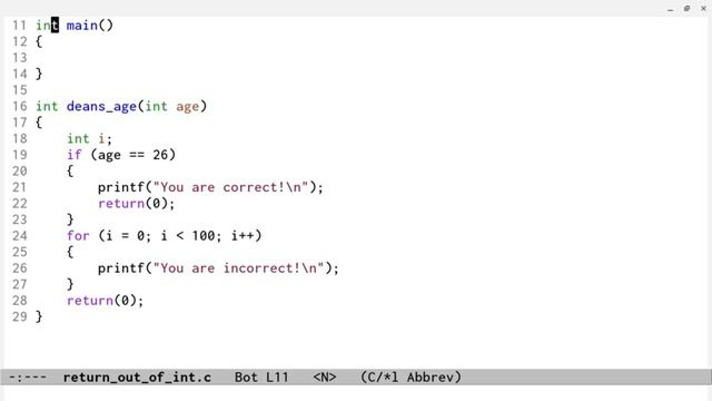 C Programming Tutorial - Return out of Int Function смотреть онлайн