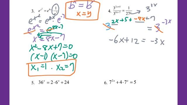 Review for Quiz 2: Solving Expo Equ. without Log смотреть онлайн