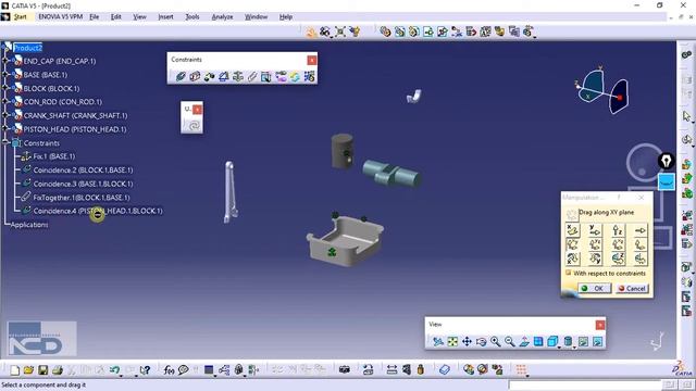 Assembly of Single Cylinder Engine in CATIA V5 смотреть онлайн