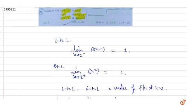 Function `f(x)=2x-1, if x lt=1, x^2, if 1 ltx lt=2, 3x-4, if 2 ltx lt4` is continuous on смотреть онлайн