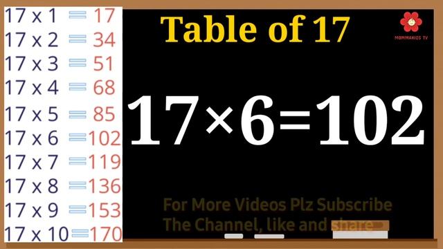 Table of 17 | Rhythmic Table of Seventeen | Learn Multiplication Table of 17x1=17 | 17 ka pahada смотреть онлайн
