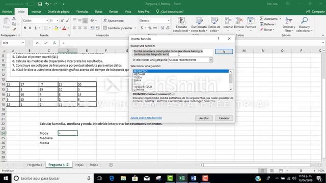 Estadística descriptiva, calculo de moda, media y mediana en excell смотреть онлайн