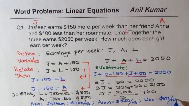 Word Problems 2 Variables Linear Equations: Part 1 - EDEXCEL - GCSE - SAT смотреть онлайн