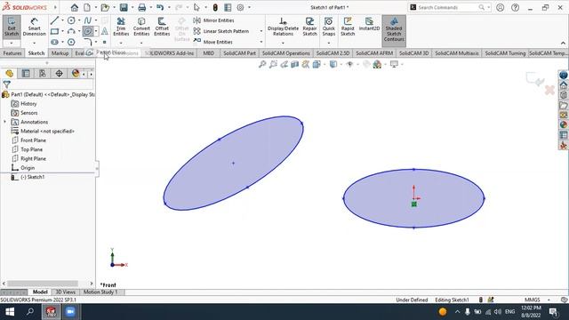Solidworks (O`zbek tilida) 7_DARS: Elips, Yarim elips, parabola va konussimon chizmalar xosil qilis смотреть онлайн