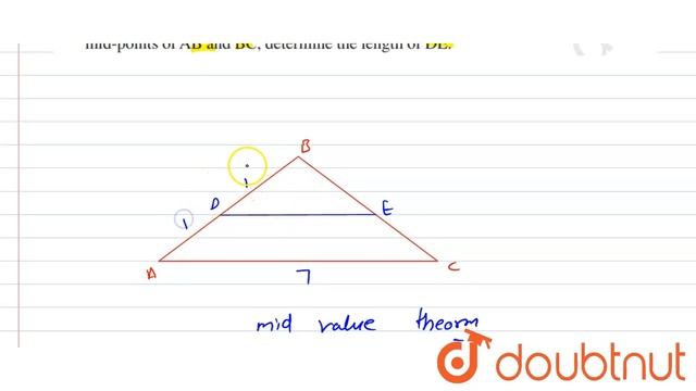 In `Delta`ABC, AB = 5cm , BC = 8 cm and CA = 7cm. If D and E are respectively the midd-points of AB смотреть онлайн