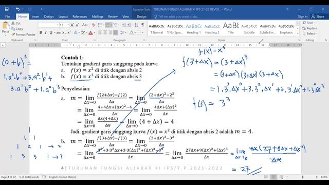 356. Pengertian Turunan & Latihan Soal Turunan Dengan Definisi Turunan, Kelas XI IPS 4 SMA GONZAGA. смотреть онлайн