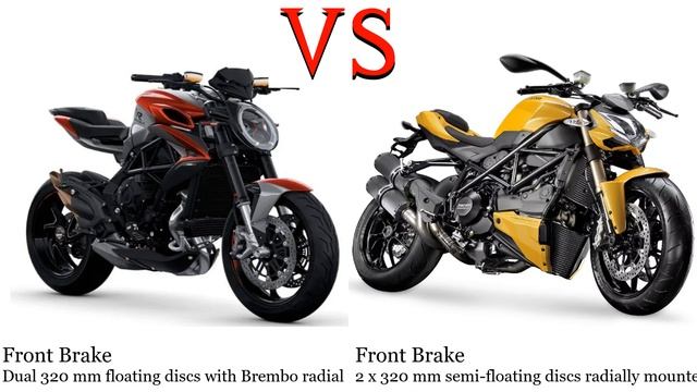 MV Agusta Brutale 800 vs Ducati Streetfighter 848 Test specification comparison смотреть онлайн