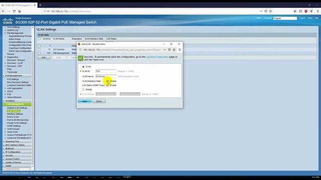 Cisco SG300-52P 52-port Gigabit PoE Switch Password Change, Vlan Create. смотреть онлайн