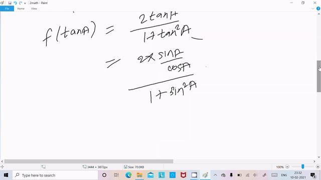 If f(x)=2x/1+x^2 , show that f(tanθ) = sin2θ) смотреть онлайн