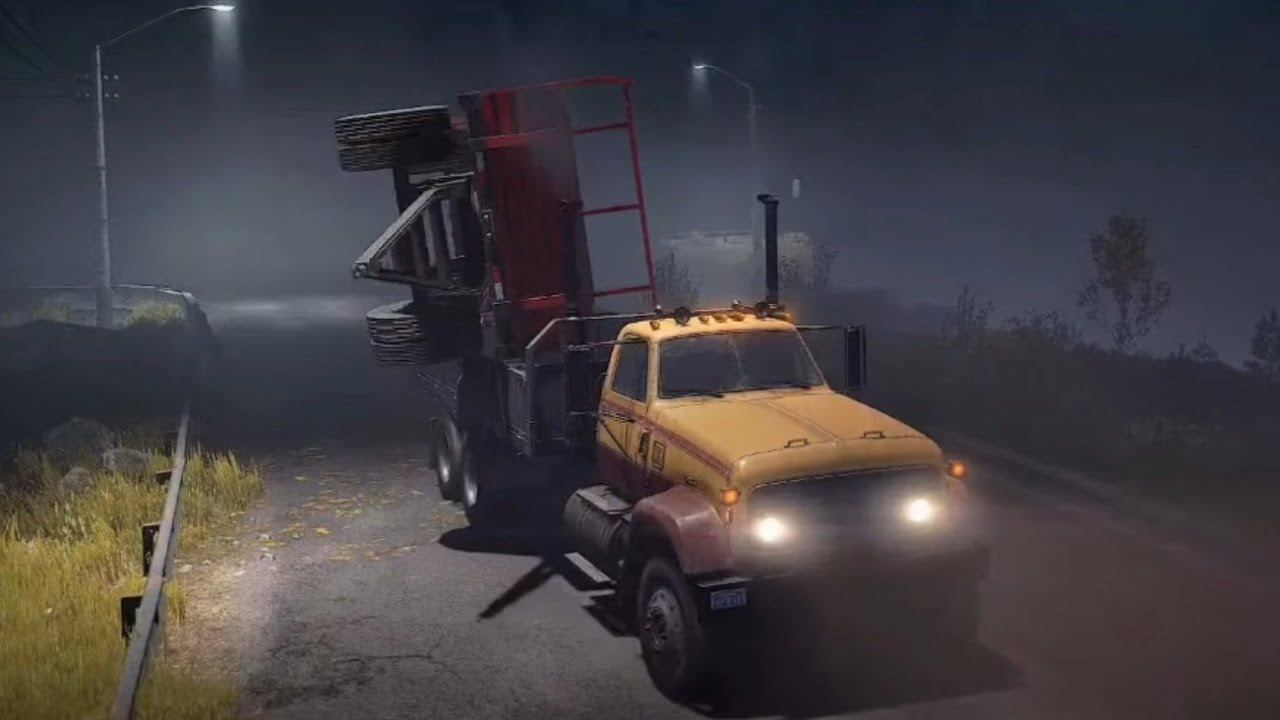 Вытащил перевёрнутый прицеп. Snowrunner. смотреть онлайн