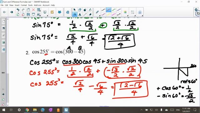 PreCalculus Sum & Difference Formulas for Sine & Cosine Lab смотреть онлайн
