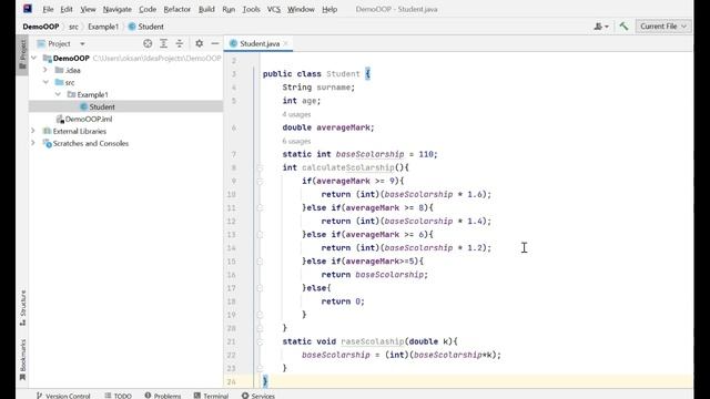 Описание класса и создание объектов в Java смотреть онлайн