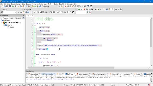 Programming in C Ep. 7: More about loops, break, continue and goto. смотреть онлайн