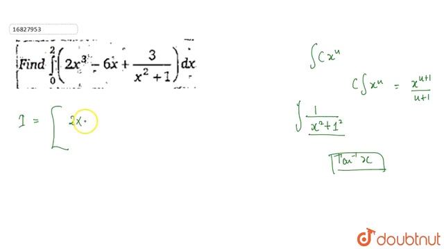 Find `int_(0)^(2)(2x^(3)-6x+(3)/(x^(2)+1))dx` смотреть онлайн